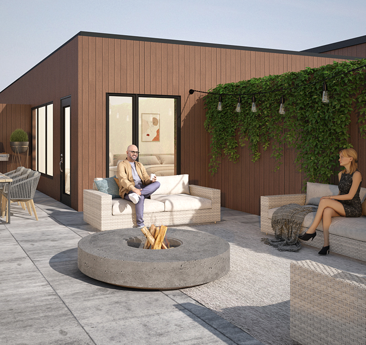 Terrace offered to condominium units with mezzanine at the Estrada condominiums project